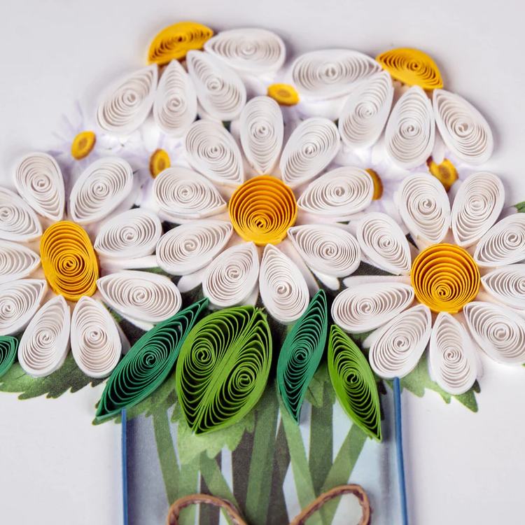 White Daisies in a Jar Quilling Card detail 1
