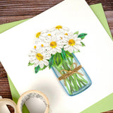 White Daisies in a Jar Quilling Card styled