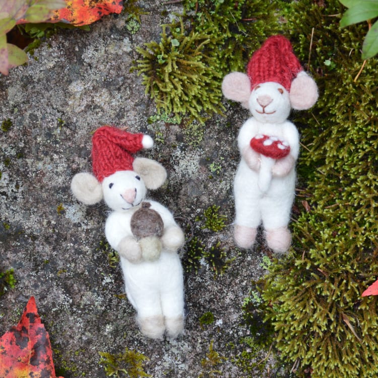 White Mouse ornaments styled