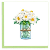 White daisies in jar quilling card