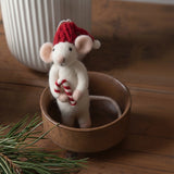 White Mouse with Candy Cane