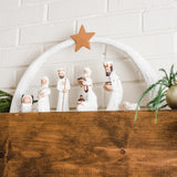 Whitewashed Albizia Nativity mantle close