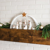 Whitewashed Albizia Nativity styled mantle