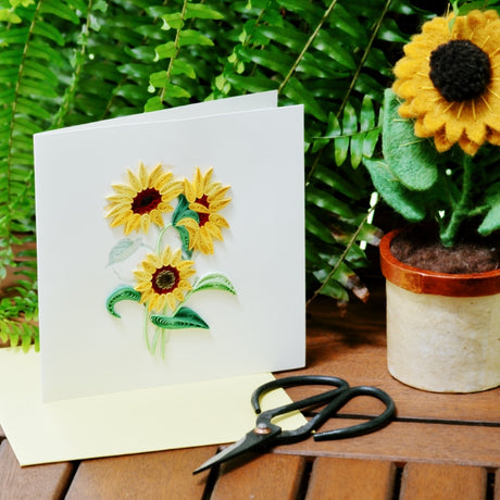 Wild Sunflowers Quilling Card Styled
