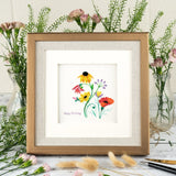 Wildflower Birthday Blooms Quilling Card framed