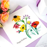 Wildflower Birthday Blooms Quilling Card styled