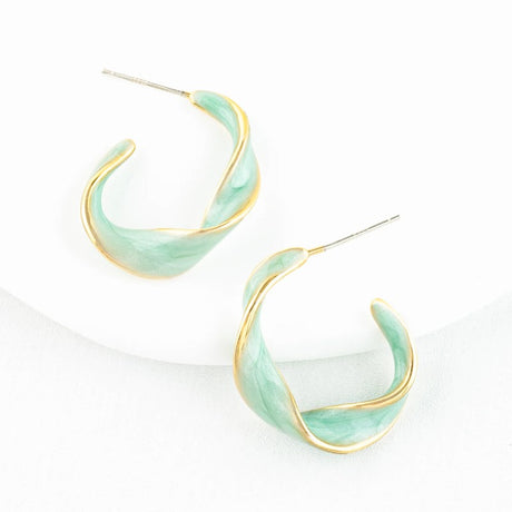 With a Twist Hoops Mint