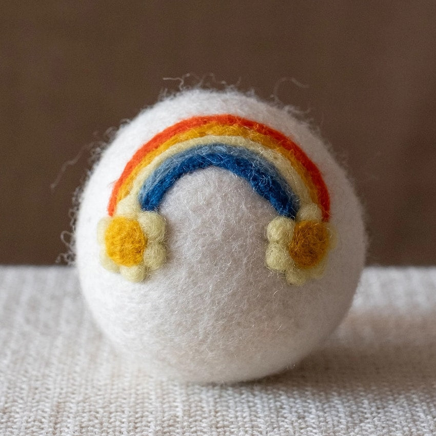 Eco Wool Dryer Ball - Rainbow with Flowers