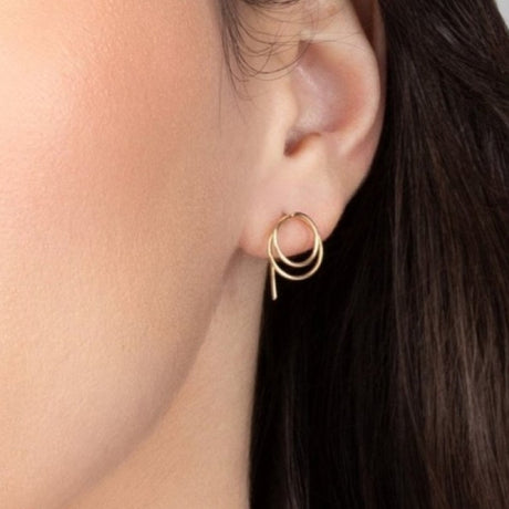 Zomi Open Circle Earrings 14K Gold