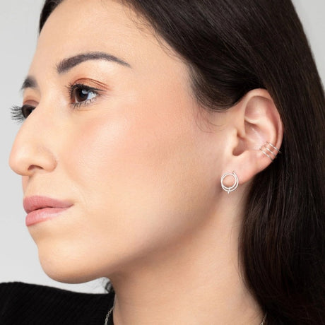 Zomi Open Circle Earrings Sterling Silver