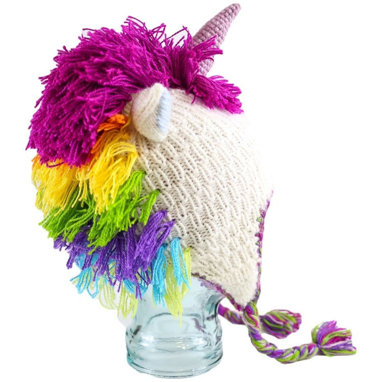 adult animal hat unicorn white