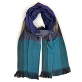 Shupaca Alpaca Plaid Scarf Nightfall featuring soft, warm fabric with a plaid pattern in dark and earthy tones.