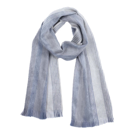 Soft alpaca scarf in polar drift colors by Shupaca, featuring lightweight, cozy knit fabric and versatile fashion style.