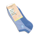 Pair of black ankle socks from Conscious Step featuring a water-themed design, promoting access to clean water through purchase.