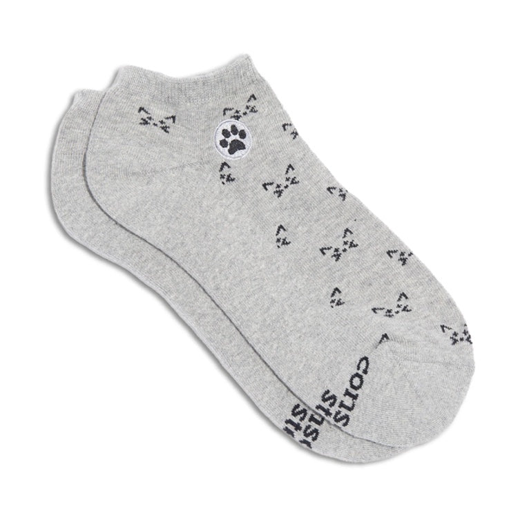 Conscious Step ankle socks featuring a cat design, made to support cat rescue efforts and promote animal welfare.