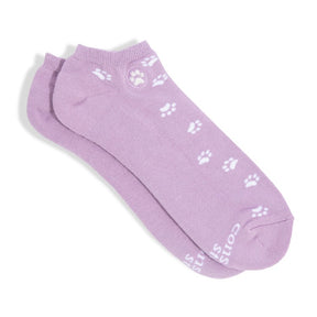 Pair of Conscious Step ankle socks featuring dog-themed designs, made to support dog rescue initiatives and promote animal welfare.
