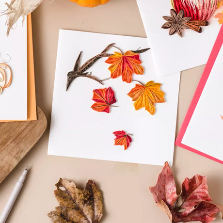 autumn leaves quilling card styled