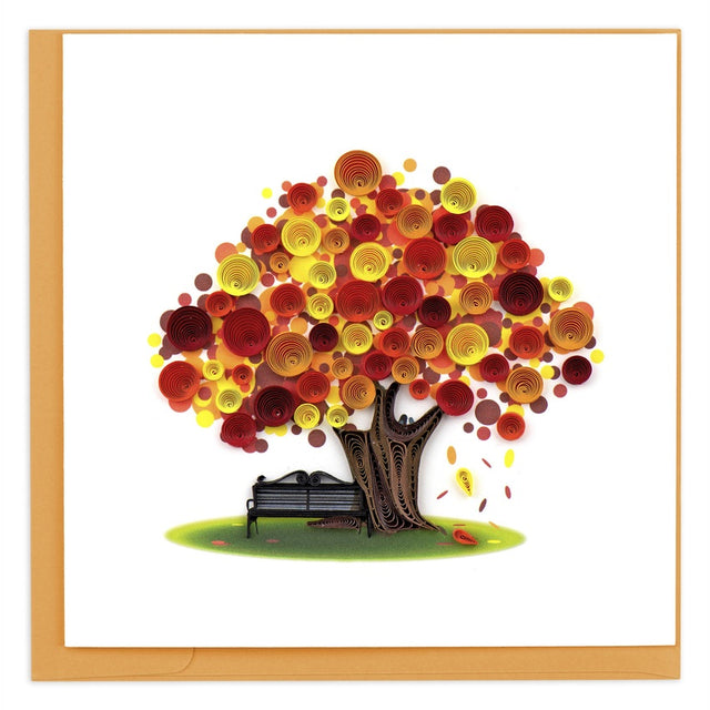 autumn tree quilling card