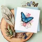 Blue Butterfly & Pink Flower Quilling Card