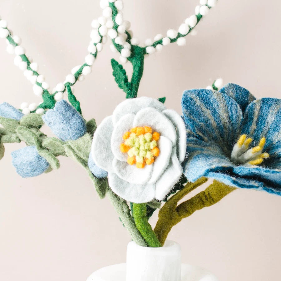 Blue Skies Felt Flower Bouquet
