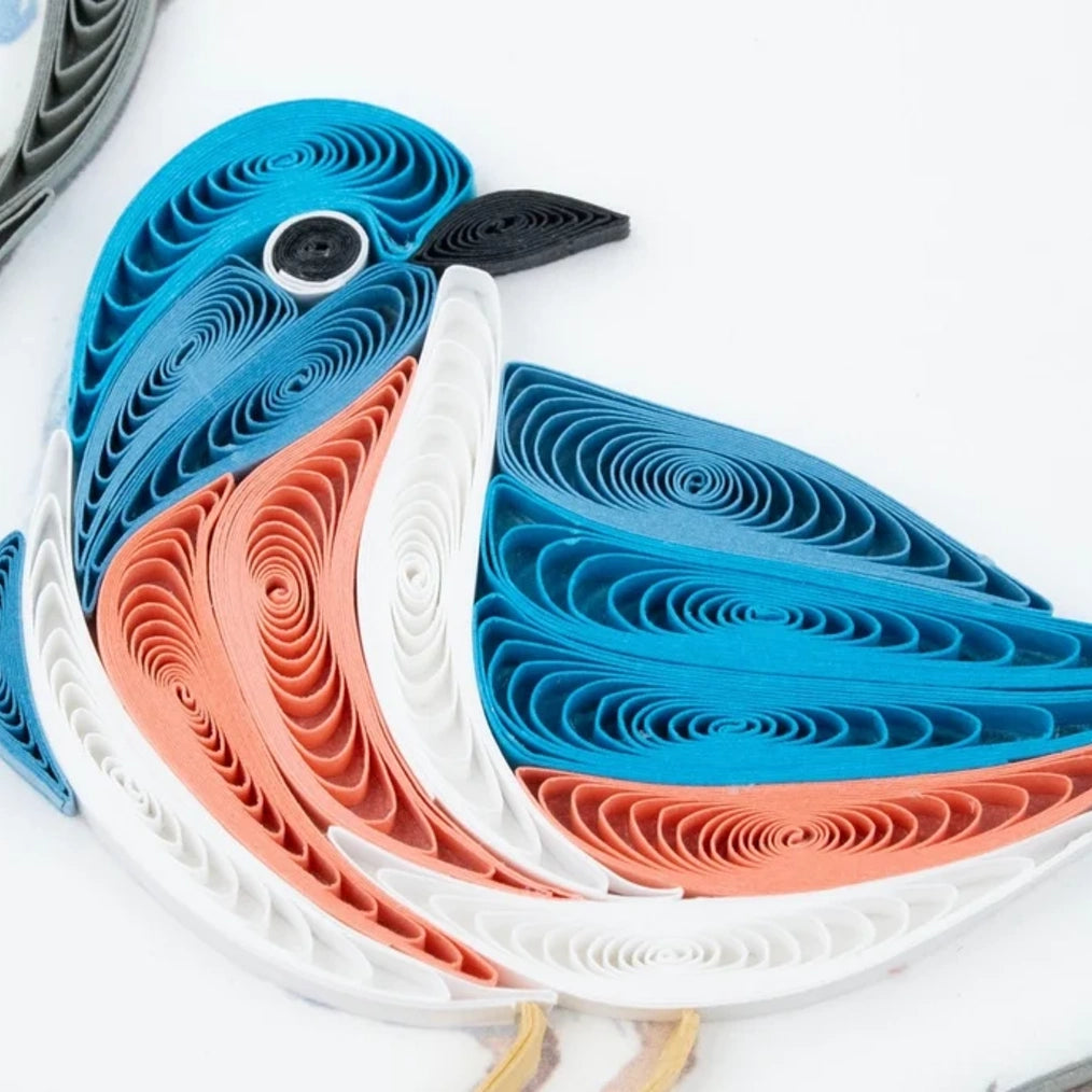 Bluebird with Lemons & Blueberries Quilling Card