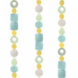 Aqua yellow Capiz shell strand by Zen-Zen, showcasing shimmering, translucent shell discs arranged in a decorative hanging strand.