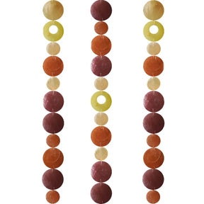 Zen-Zen Capiz Shell Strand in Flame color, showcasing delicate, translucent shell beads on a natural string for decorative use.