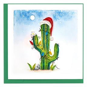 Quilling Card Christmas cactus design featuring intricate paper quilling art on a festive greeting card.