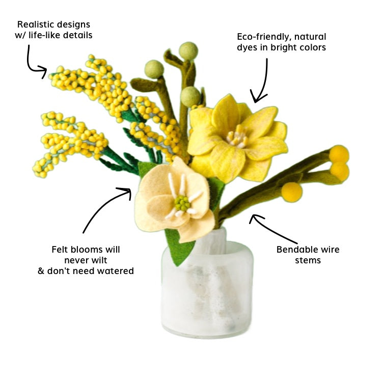 Citrus Zest Felt Flower Bouquet