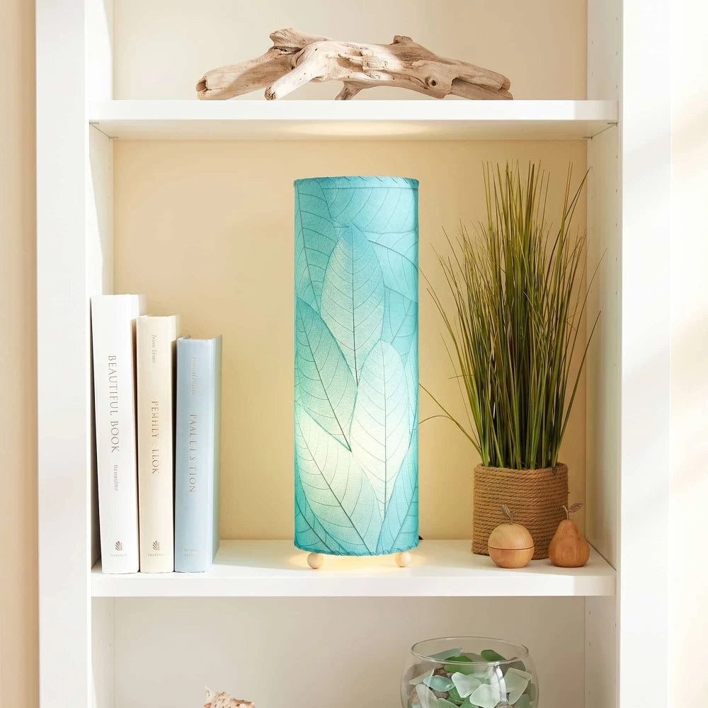Cocoa Leaf Cylinder Leaf Lamp 24" - Sea Blue - est. ship 6/2026