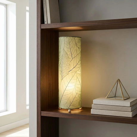 Cocoa Leaf Cylinder Leaf Lamp 24" - Green