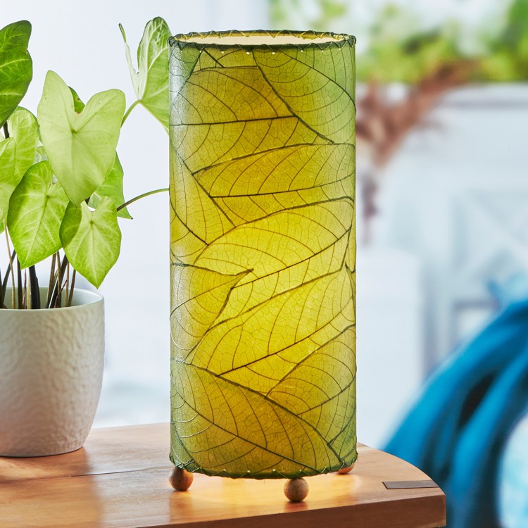 cocoa leaf table lamp green styled 1