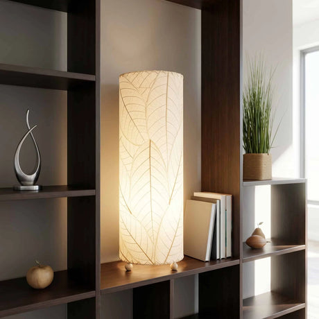 Cocoa Leaf Cylinder Leaf Lamp 24" - Natural - est. ship 5/2026
