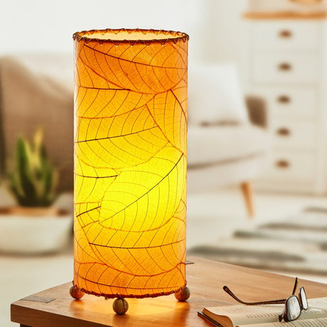 cocoa leaf table lamp orange styled