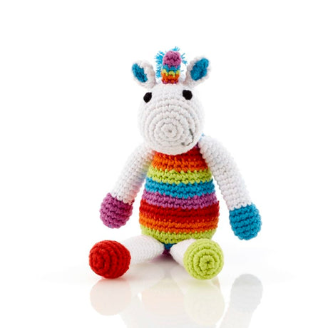 crocheted unicorn rattle