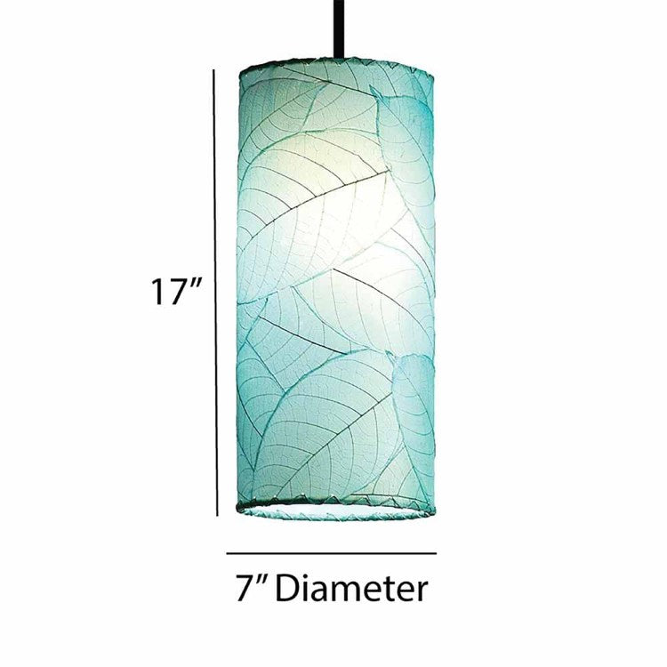 Cylinder Pendant Leaf Lamp - Blue