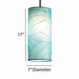 Cylinder Pendant Leaf Lamp - Blue