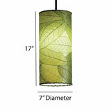 cylinder pendant lamp green size
