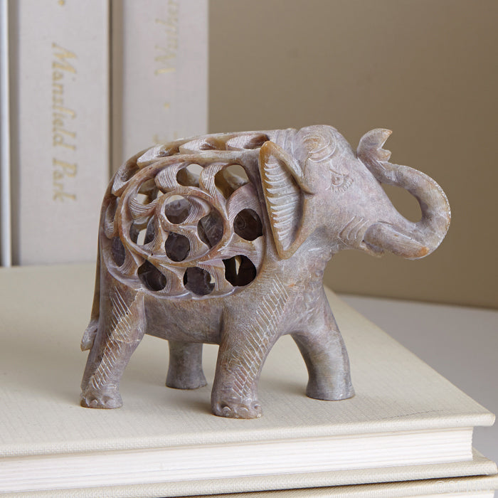 double carved elephant
