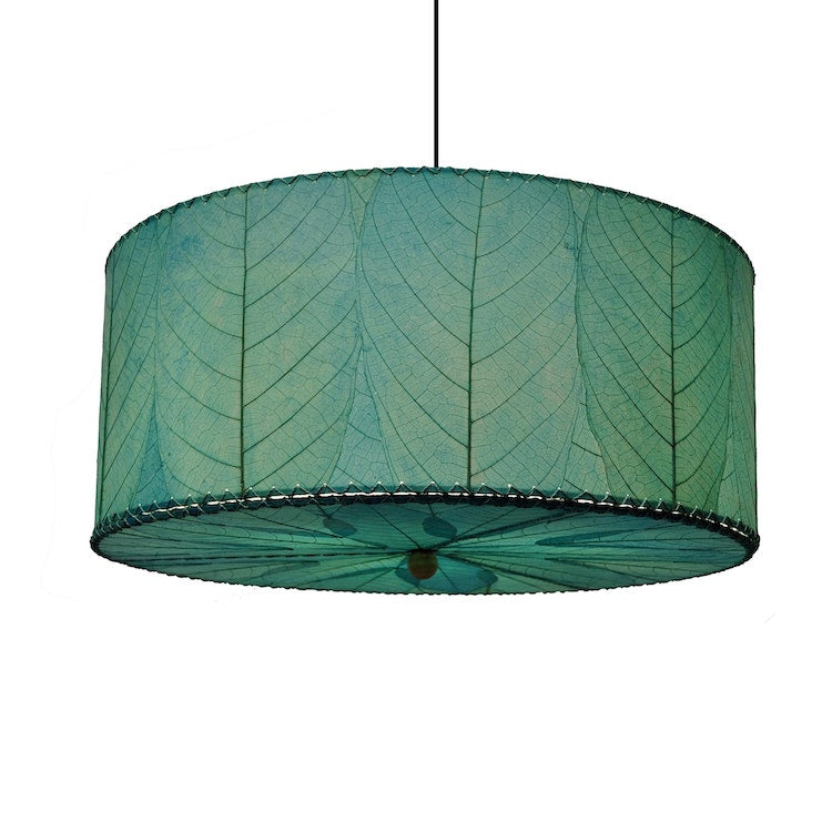 Drum Pendant 24” Leaf Lamp - Blue - est. ship 4/2026
