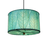 drum pendant leaf lamp blue 18inch
