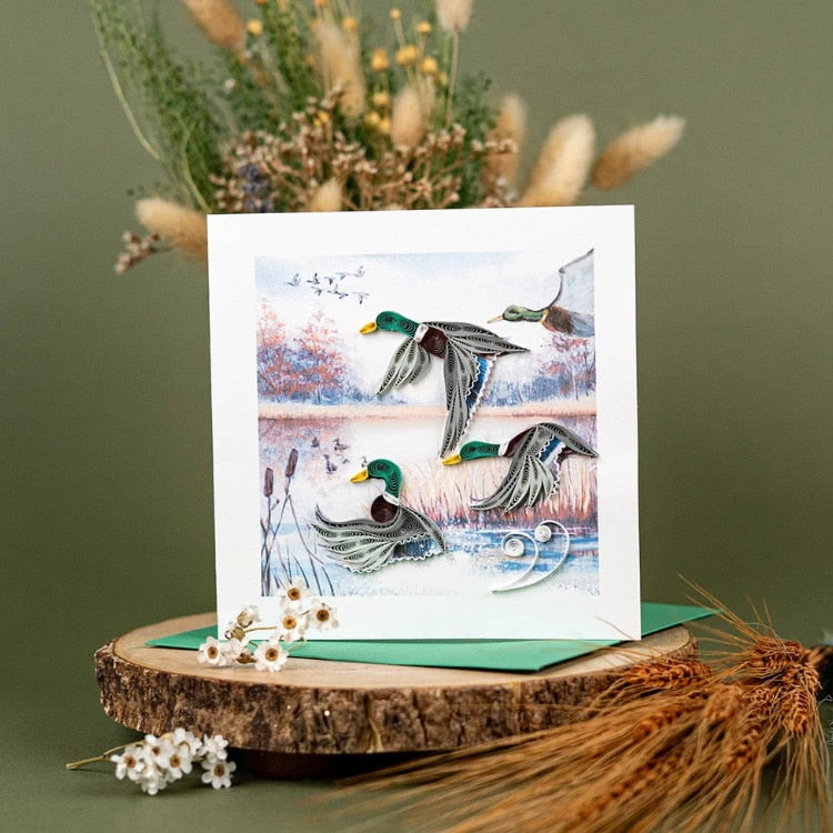 duck migration quilling card 1