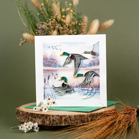 duck migration quilling card 1