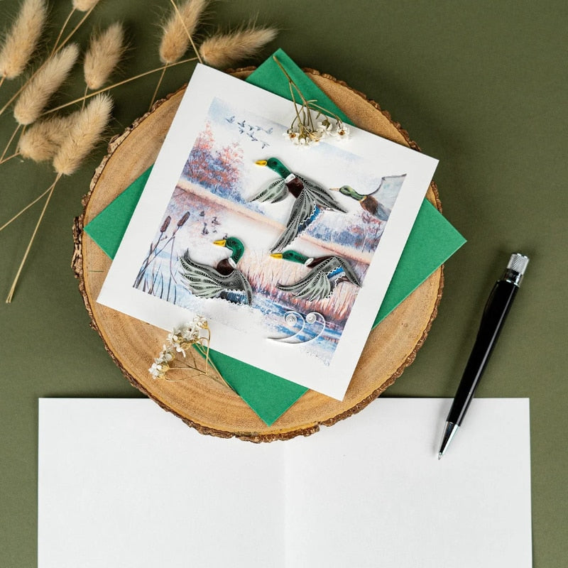 duck migration quilling card styled