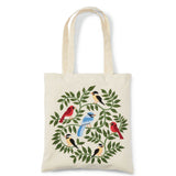 embroidered bird tote bag
