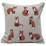 embroirdered fox pillow