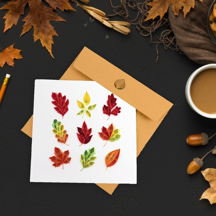 fall foliage quilling card styled