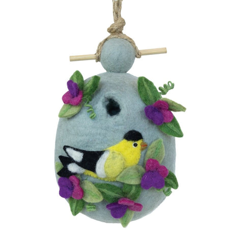 Felt Birdhouse Sweetpea Goldfinch