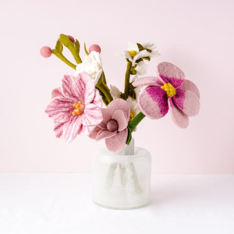 felt flower bouquet strawberry fields 1