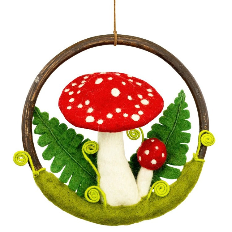 felt forest ring red toadstool